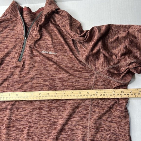 Eddie Bauer 1/4 Zip Performance Mens 2XL Maroon  Free Dry Pullover Shirt - Picture 12 of 12